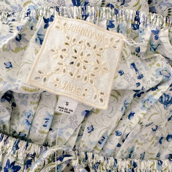 Johnny Was Camille Puff Sleeve Square Smocked Floral Cottagecore Midi Dress NWT - Picture 11 of 13